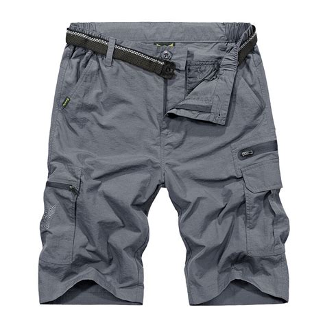 Icpans Mens Casual Shorts Quick Drying Waterproof Short Masculino Bermuda Zip Cargo Mens Shorts