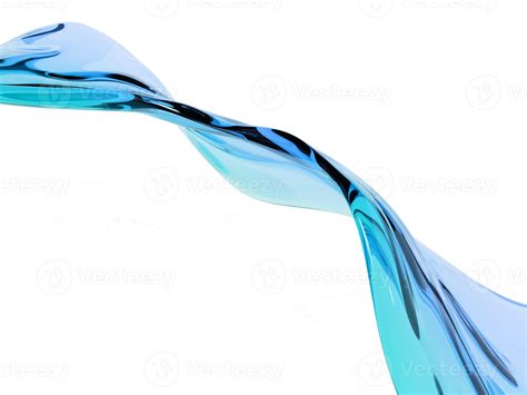 3d Rendering Gradient Blue Water Splashing Or Glass Abstract