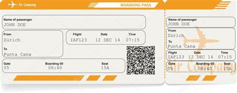 Flugticket vorlage zum bearbeiten kostenlos. 矢量图像的航空公司登机票 — 图库矢量图像© orelphoto2 #60585561