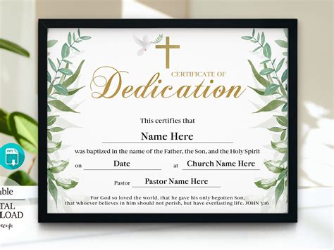 Dedication Certificate Template Baby Dedication Certificate Printables Baby Christening