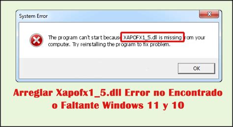 Arreglar Xapofx Dll Error No Encontrado O Faltante Windows Y