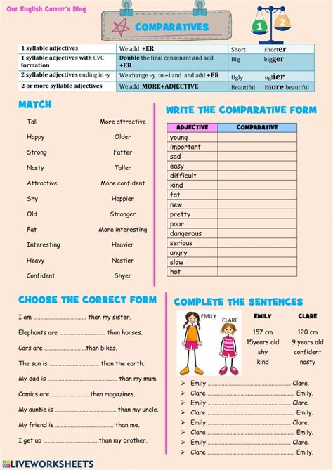 Comparatives Interactive Worksheet Superlative Adjectives English As A Second Language