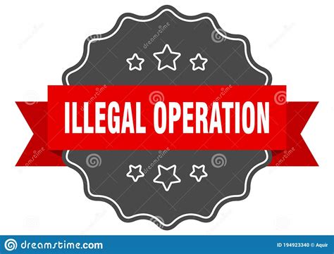 Illegal Operation Label Stock Vector Illustration Of Banner 194923340