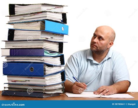 Man With Too Much Work Stock Photo Image 38780661