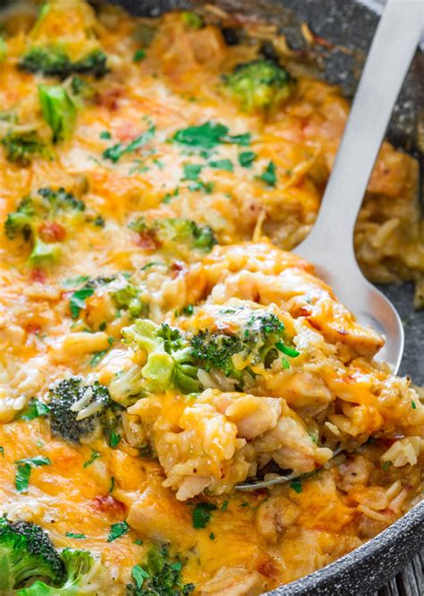 Tis casserole recipe would totally fit in a 9×9 or even an 8×8 baking dish but one of our favorite parts of this recipe is the corn flake topping. One Pot Cheesy Chicken Broccoli and Rice Casserole Recipe | Just A Pinch Recipes