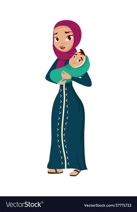 Muslim Mother Character Royalty Free Vector Image