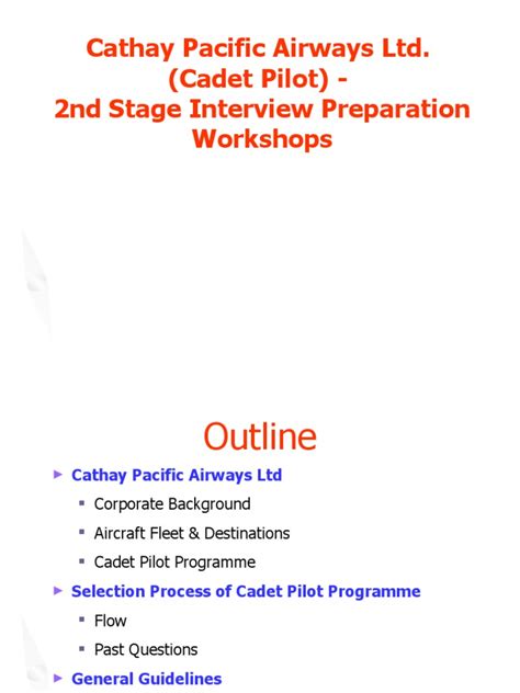 Cathay Pacific Airways Ltd Cadet Pilot 2nd Stage Interview