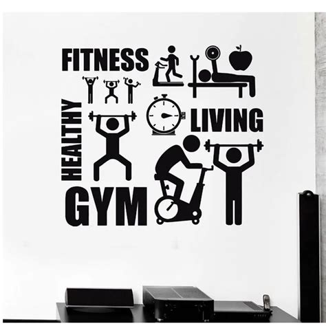 Sport Motivation Fitness Gym Wall Stickers Healthy Living Bodybuilding