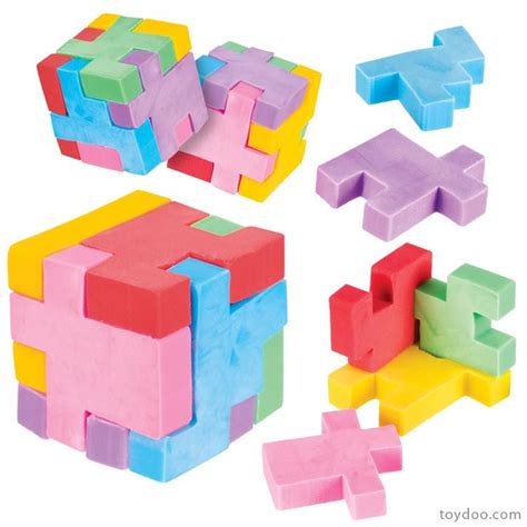 3d fancy puzzle cube eraser. Puzzle Cube Eraser - Toysmith - Pack of 24 ea - Toydoo.com ...