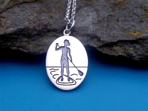 Stand Up Paddle Boarding Necklace Or Charm Sterling Silver Girl