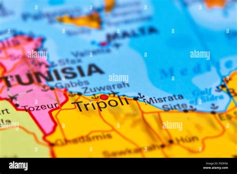 Tripolis Die Hauptstadt Libyens In Afrika Auf Der Weltkarte