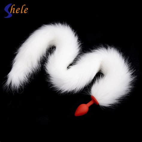 Shele 85cm Long Fox Tail Silicone Anal Butt Plug Tail Sex Toys Cosplay Flirting Sex Toys For