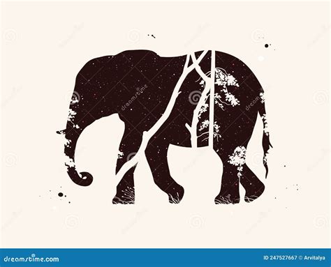 Silueta Elefante Ilustración Del Vector Ilustración De Creativo