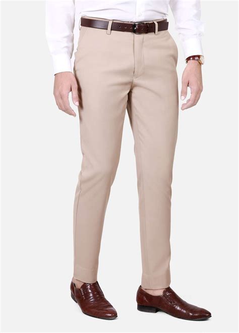 Buy Edenrobe Cotton Formal Pants For Men Beige Edm18fp 15124 Online