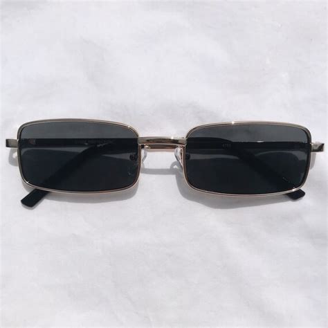Vintage 90s Rectangle Grunge Sunglasses Unisex Glasses Etsy