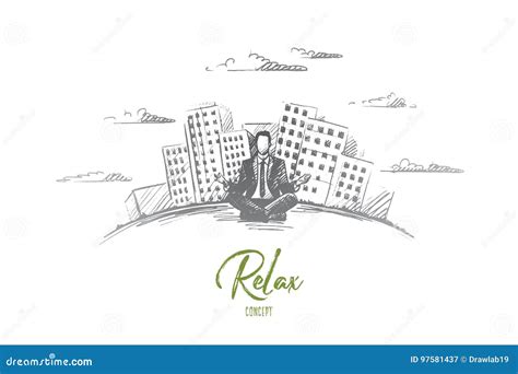 Relax Concept Hand Drawn Isolated Vector Stock Vector Illustration