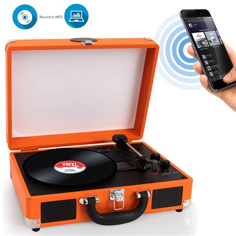 Pyle Pvttbt6or Portable Vintage Classic Style Bluetooth Turntable