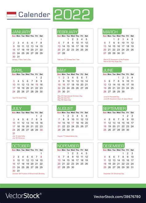 2022 Calendar With Holidays Weekly 2022 Calendar