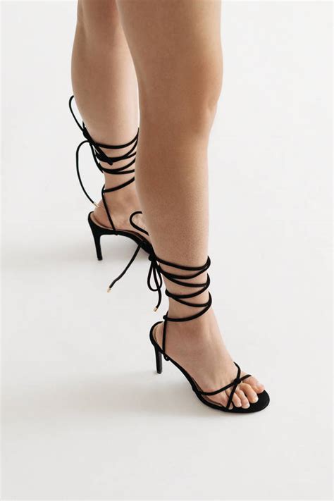 Ankle Strap Heels Nude Pumps Grey Strappy Closed Toe Tobi