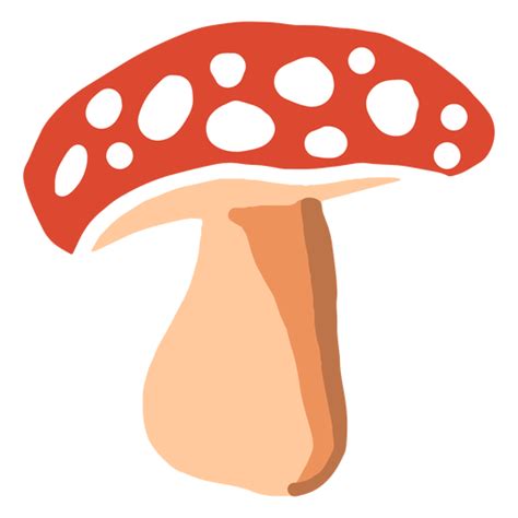 Hand drawn glossy spotted mushroom - Transparent PNG & SVG vector file png image