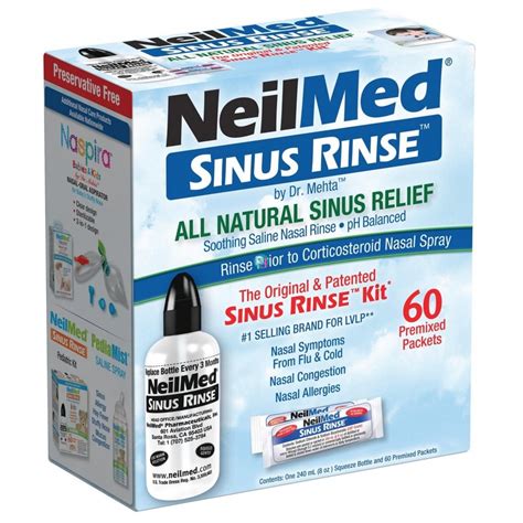 Neilmed Sinus Rinse Nasal Wash Starter Kit 60 Premixed Sachets Exp