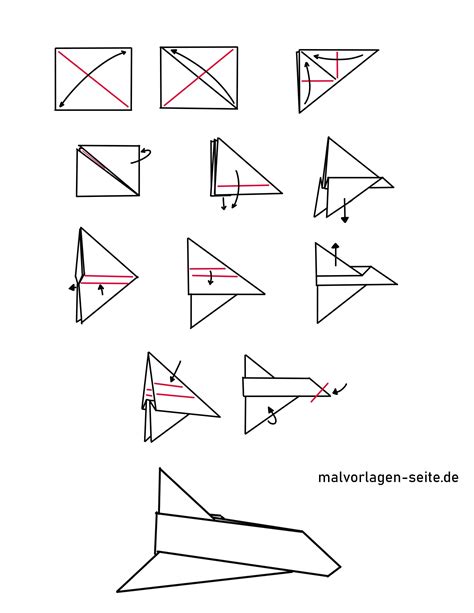 Das düsseldorfer rathaus als bastelbogen. Faltanleitung Papierflugzeug | Basteln - Kostenlose Ausmalbilder