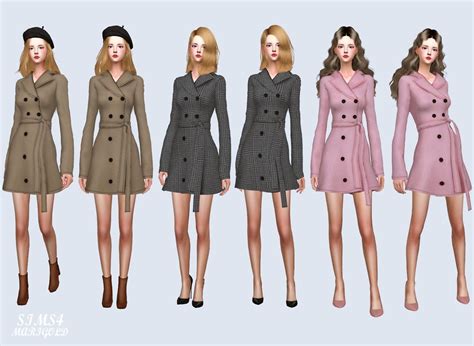 Trench Coat트렌치 코트여자 의상 Sims4 Marigold Sims 4 Clothing Sims 4 Sims