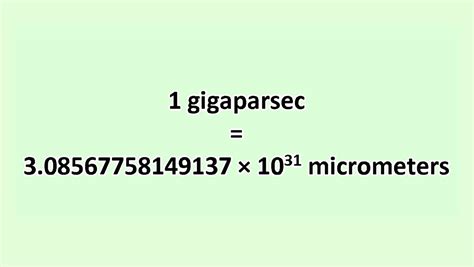 Convert Gigaparsec To Micrometer Excelnotes