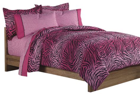 Pink zebra print bedding sets. Zebra Hot Pink Animal Print Queen Comforter Set ...