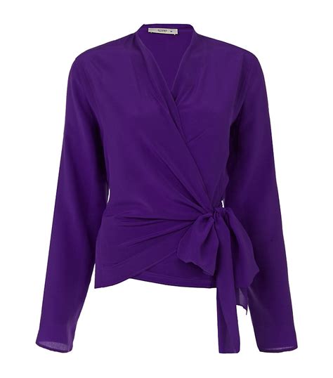 Etro Silk Wrap Blouse In Purple Lyst