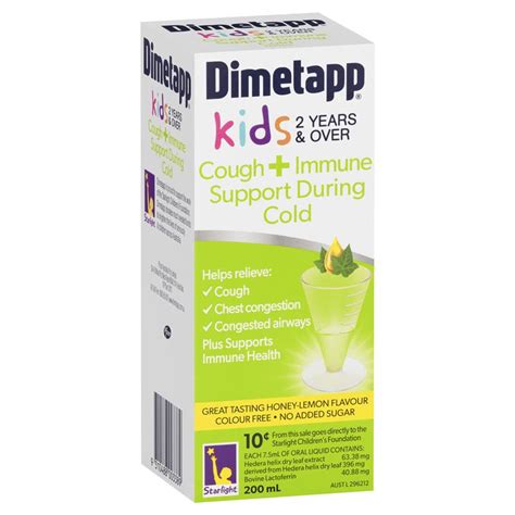 Buy Dimetapp Kids 2 Years Cough And Immune Support 200ml Online At