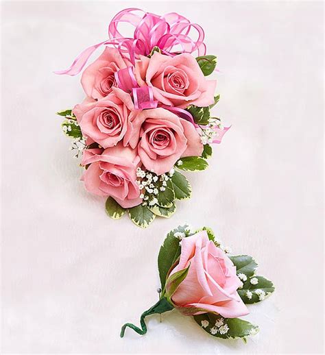 Pink Rose Corsage And Boutonniere From 1 800 Flowerscom 91812