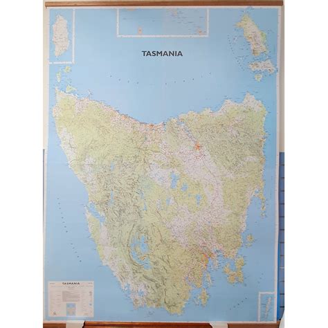 Tasmania Large Wall Map 1250k The Tasmanian Map Centre