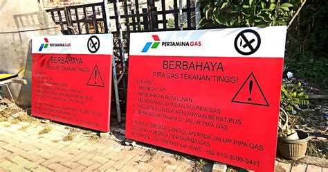 √ Safety Sign Peringatan Pipa Galian Gas Pertamina Semarang Safety