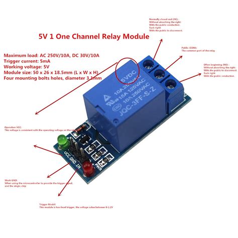 5V 1 One Channel Relay Module Low Level for SCM Household Appliance ...