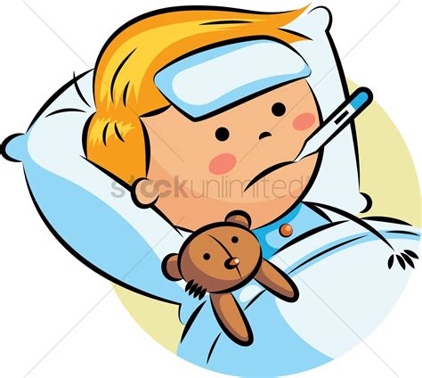 Boy With Fever Vector Image 2022133 Stockunlimited