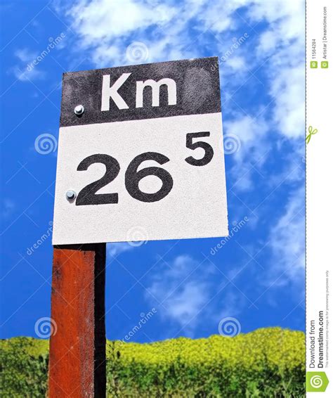 Kilometers Sign Post Vertical Stock Images Image 11564284