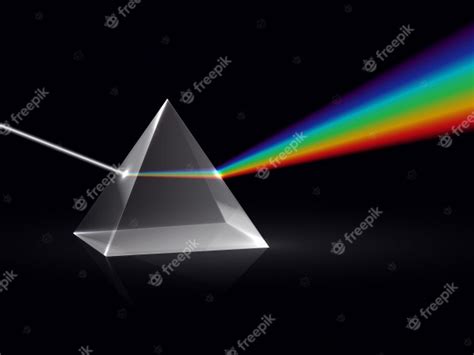 Raggi Di Luce Nel Prisma Effetto Ottico Di Dispersione Dello Spettro
