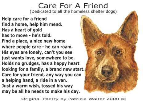 We connect families with caregivers and caring companies to help you be there for the ones you love. Dog Poetry 1