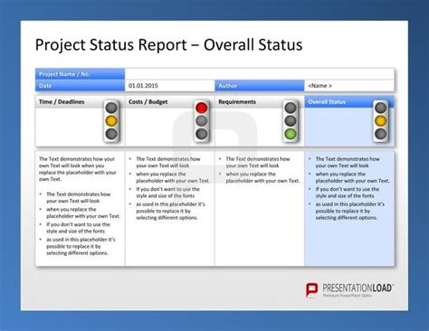Weekly Project Status Report Template Powerpoint Templates