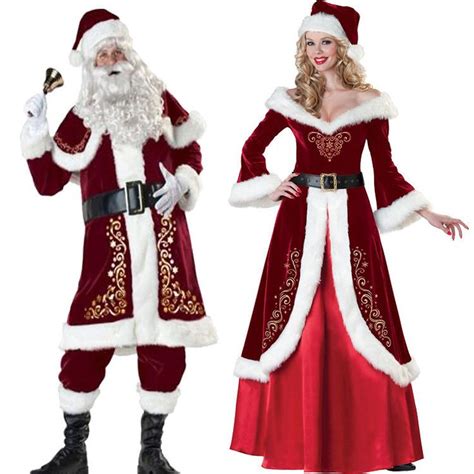 mrs claus costume santa outfit christmas fancy dress mr adult cosplay dress new 29 98
