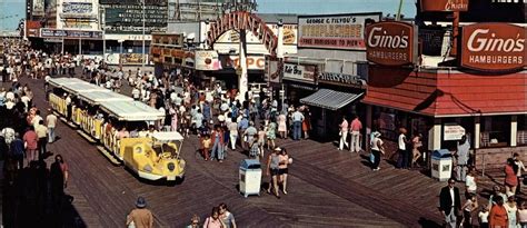 Tram Cars And Ginos On The Boardwalk At Steeplechase Pier Atlantic