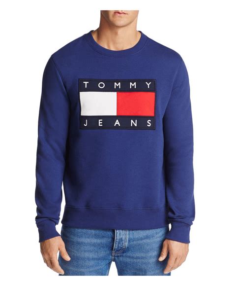 Tommy Hilfiger Graphic Logo Sweatshirt In Blue For Men Lyst