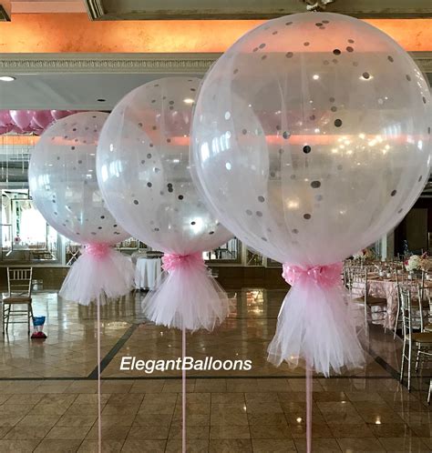 36inch Balloons Covered In Tulle With Confetti Recuerdos De Boda