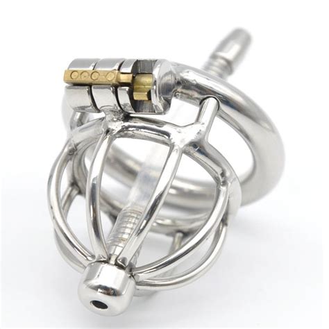 Latest Design Lock Stainless Steel Male Chastity Device Tube Catheter Male Chastity Device
