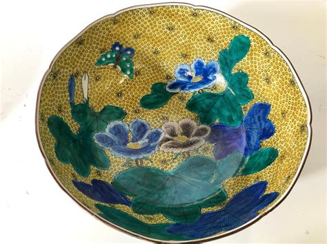 Sold Price Green Kutani Large Porcelain Bowl October 3 0120 1000