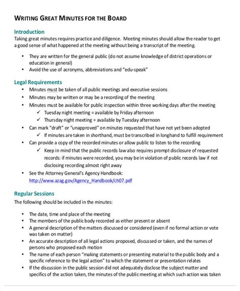 How do you take meeting notes that really work? Taking Minutes Template - 10+ Free Word, PDF Documents ...