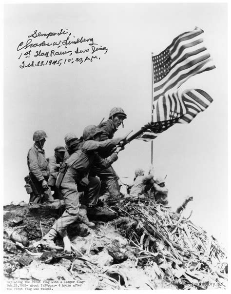The First Iwo Jima Flag Raising