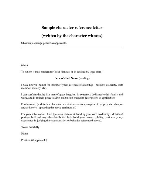 Character Reference Letter For Court Qld • Invitation Template Ideas