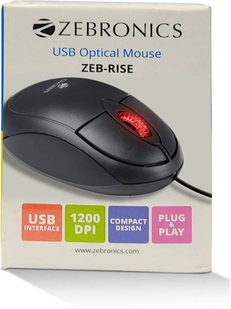 zabolo zebronics zeb rise wired optical mouse zabolo